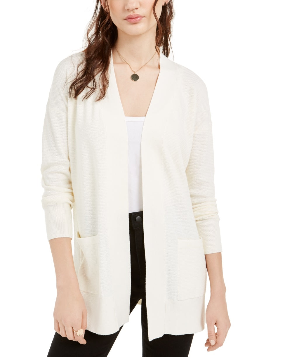 Cardigan aberto Pink Rose Juniors, tamanho grande, branco