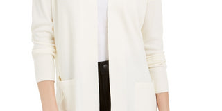 Cardigan aberto Pink Rose Juniors, tamanho grande, branco