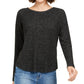 Quase Famosos Junior's Crave Fame Cozy Twist Back Ribbed Top Preto Tamanho X-S