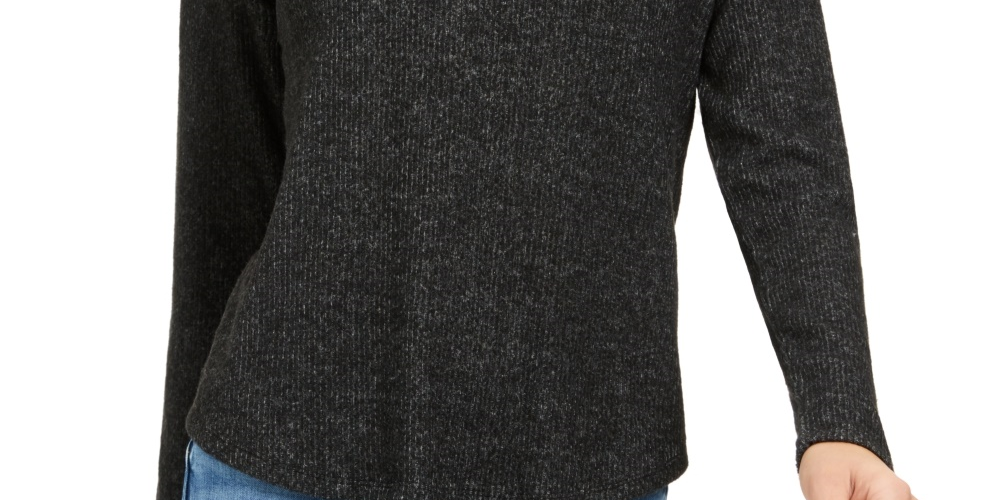 Quase Famosos Junior's Crave Fame Cozy Twist Back Ribbed Top Preto Tamanho X-S