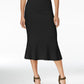 Saia midi jacquard feminina Rachel Roy, preta, tamanho grande