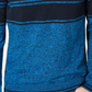 Suéter listrado masculino Michael Kors com zíper de um quarto, azul, tamanho XX-G