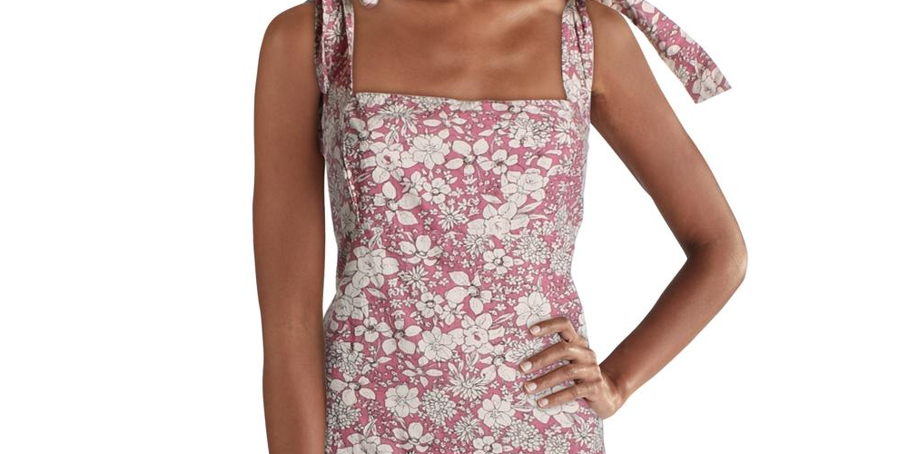 Vestido longo sem mangas com estampa floral In The Fields da Free People para mulheres, rosa, tamanho médio