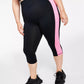 Leggings cropped femininas Ideology Colorblocked, pretas, tamanho médio