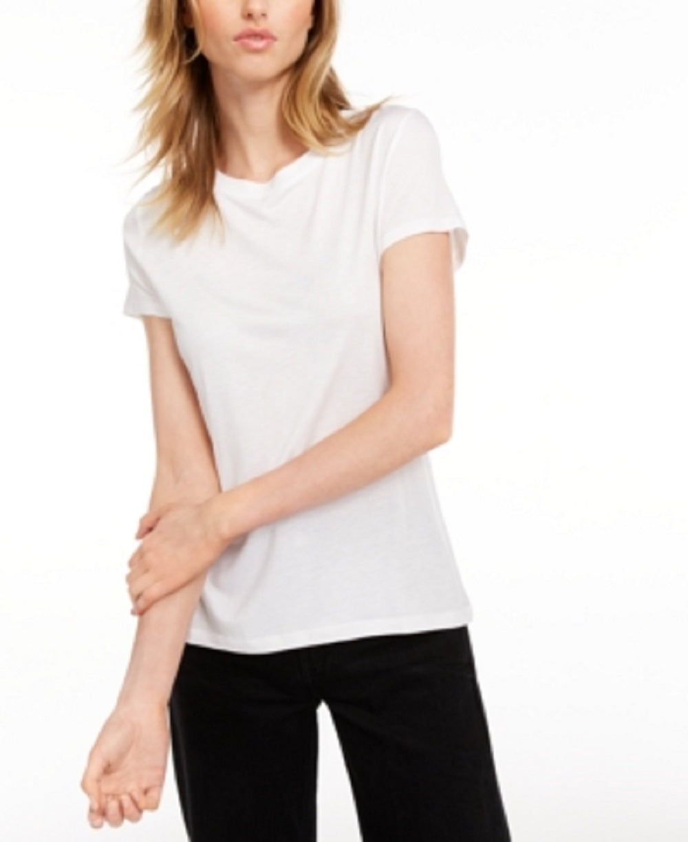 Camiseta feminina lisa com amarração nas costas Maison Jules, branca, tamanho grande