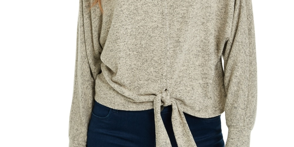 Suéter texturizado com amarração frontal BCX Juniors, tamanho X P, branco