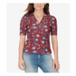 Camisa Henley Floral Feminina William Rast Vermelha Tamanho X-pequeno
