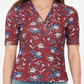 Camisa Henley Floral Feminina William Rast Vermelha Tamanho X-pequeno