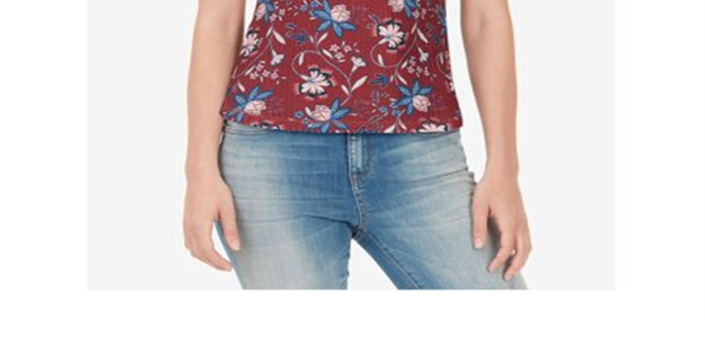 Camisa Henley Floral Feminina William Rast Vermelha Tamanho X-pequeno