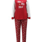 Pijama Família Feminino Estampa Enfeite Conjunto de Pijama Família Vermelho Tamanho Médio