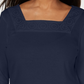 Blusa feminina Karen Scott de crochê com decote quadrado, azul marinho, tamanho médio