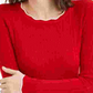 Suéter feminino Maison Jules com gola redonda canelada, vermelho, tamanho X P