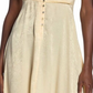 Vestido de coquetel feminino Free People, liso, sem mangas, decote em V, comprimento chá, cintura império, amarelo, tamanho pequeno