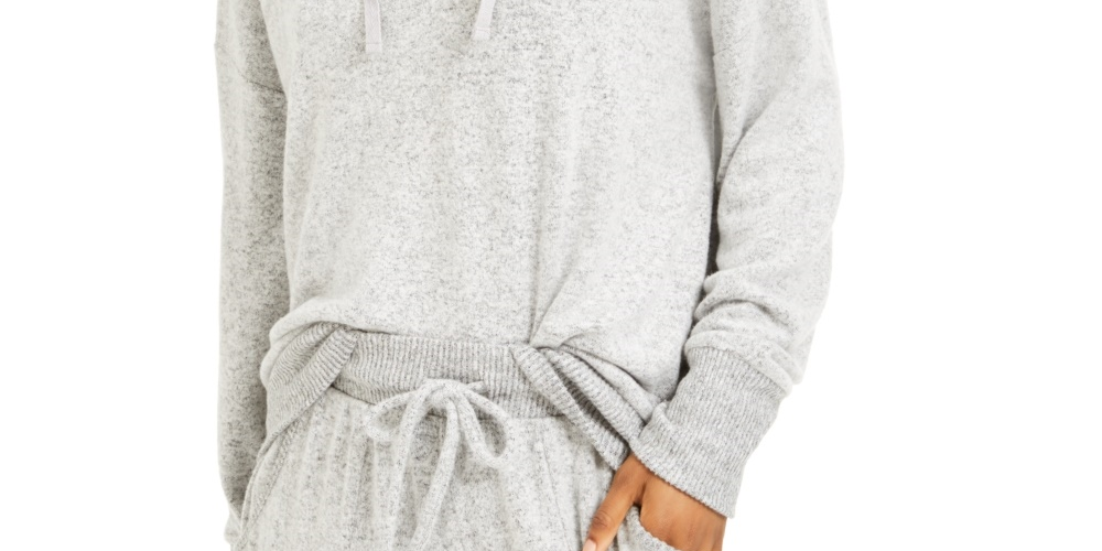 Moletom com capuz Hippie Rose Juniors aconchegante com cadarço cinza tamanho grande