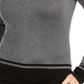 Blusa feminina Karen Scott Colorblocked, tamanho PL, cor carvão