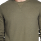 Camiseta masculina vintage de manga comprida em malha waffle, à prova de intempéries, verde, tamanho XX-G
