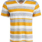 Camiseta listrada masculina American Rag com decote em V, amarela, tamanho XX-G