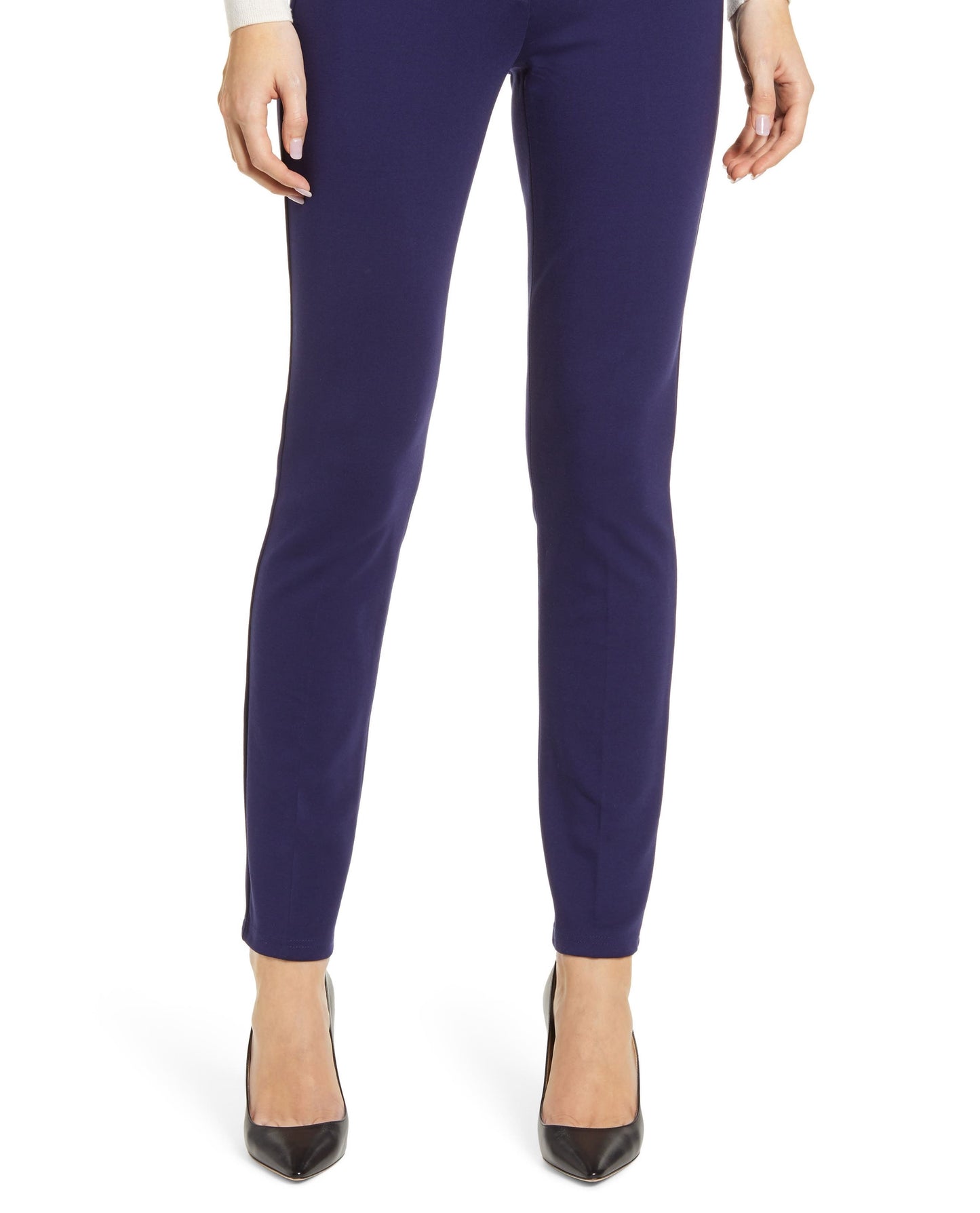 Leggings femininas Anne Klein com frente aberta, azul-marinho, tamanho 14