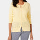 Cardigan feminino de malha Pointelle Charter Club, amarelo, tamanho grande