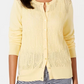 Cardigan feminino de malha Pointelle Charter Club, amarelo, tamanho grande