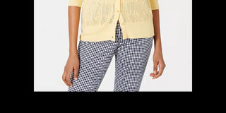 Cardigan feminino de malha Pointelle Charter Club, amarelo, tamanho grande