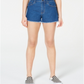 Tinseltown Shorts jeans feminino de cintura alta e cintura alta, azul, tamanho 13