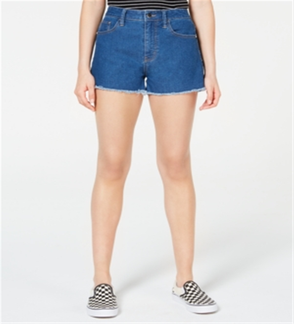 Tinseltown Shorts jeans feminino de cintura alta e cintura alta, azul, tamanho 13