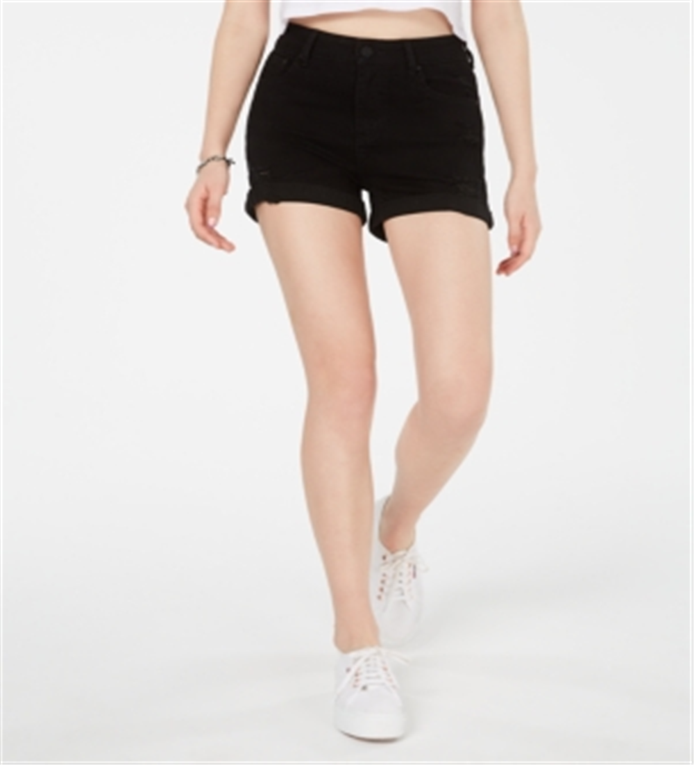 Shorts jeans rasgado Indigo Rein Junior's preto tamanho 9