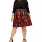 Vestido feminino plus size Jessica Howard com estampa floral e ajuste evasê, preto/vermelho, tamanho 24W