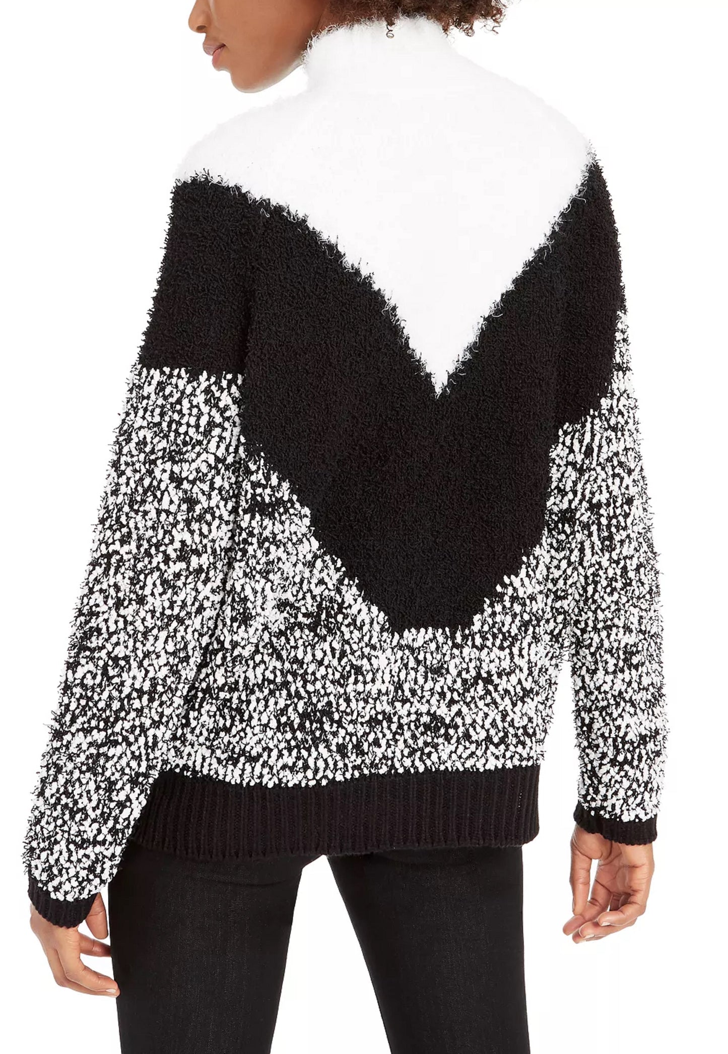 Suéter feminino texturizado de gola alta Bar III, branco, tamanho médio