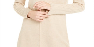 Alfani Suéter túnica feminino com decote em V marrom tamanho médio