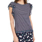 Blusa feminina de mangas esvoaçantes Garden da Maison Jules, azul, tamanho médio