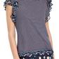 Blusa feminina de mangas esvoaçantes Garden da Maison Jules, azul, tamanho médio