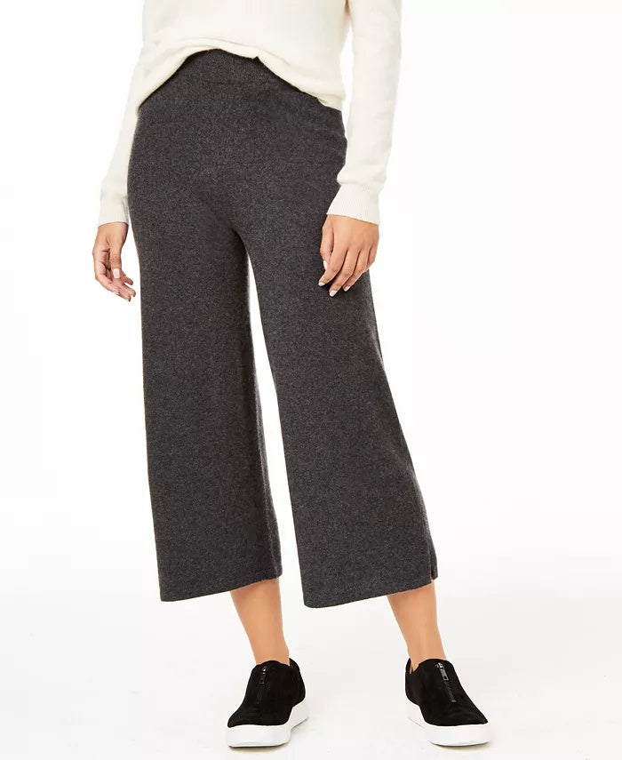 Calça culotte feminina de cashmere Charter Club, preta, tamanho extragrande