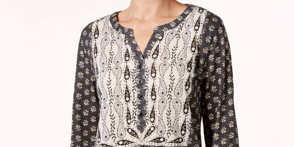 Blusa feminina estampada estilo camponês preta tamanho PL