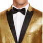 Blazer smoking grande e alto com lantejoulas e um botão da INC International Concepts, tamanho dourado 3XB