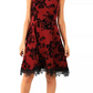Vestido feminino Donna Ricco com decote em V e ajuste evasê, vermelho, tamanho 12