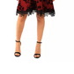 Vestido feminino Donna Ricco com decote em V e ajuste evasê, vermelho, tamanho 12