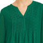 Charter Club Blusa Feminina com Babados Duplos e Textura Pintuck Verde Tamanho Médio