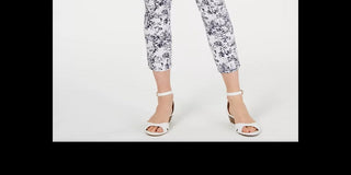 Calça jeans skinny estampada com controle de barriga feminina Charter Club, branca, tamanho 12