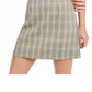Vestido de noite curto com zíper e alças finas, xadrez xadrez, bege, tamanho grande, Bebop para mulheres