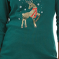 Karen Scott Blusa Feminina Deer Decor Gola Redonda Verde Tamanho Pequeno
