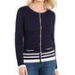 Karen Scott Cardigan Alexa Stripe Feminino Azul Tamanho - PS/M