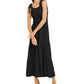 INC International Concepts Vestido midi peplum com corpete franzido feminino, preto, tamanho extrapequeno