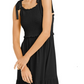 INC International Concepts Vestido midi peplum com corpete franzido feminino, preto, tamanho extrapequeno