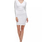 Vestido tubinho franzido com tachas Guess feminino, branco, tamanho 4