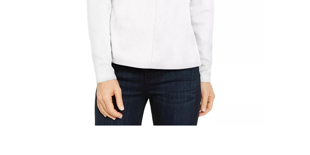 INC International Concepts Top feminino com decote em V e ferragens, branco, tamanho X-S