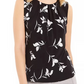 Blusa feminina Calvin Klein Petite Floral com decote plissado e sem mangas, preta, tamanho Petite S