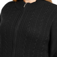 Karen Scott Suéter Cardigan Plus Size Tricô Cabo Feminino Preto Tamanho -0X