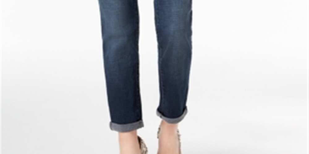 Calça jeans curta feminina Curvy Fit Boyfriend da INC International Concepts, azul, tamanho 2